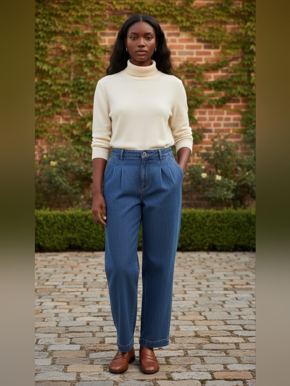 Lane Bryant Y2K Pleated Wide Leg Jeans Dark Wash Plus Size Trouser Denim